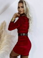 Dámske velúrové šaty FLV841 RED 