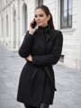 Trendový dámsky kabát SARA čierny 