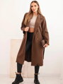 Dámsky čokoládový semišový kabát ART52700
