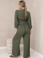Elegantná dámska súprava khaki 6289 s viazaním
