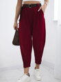 Nohavice so zapínaním 7048 na opasok burgundy