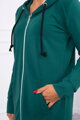 Dámska dlhá mikina s kapucňou  smaragdová vzor 8924