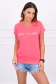 Dámske tričko s nápisom  65297 ružové neón 
