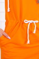 Športové mikinové šaty s kapucňou 8982 oranžový neón