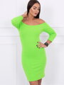 Dámske priliehavé šaty v neón zelenej farbe 8974