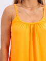 Dámske šaty na ramienka v neón-oranžovej farbe 9080
