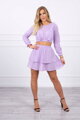 Letný komplet blúzka a sukňa s volánom fialový 9254
