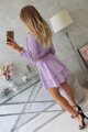 Letný komplet blúzka a sukňa s volánom fialový 9254