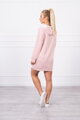 Mikinové šaty s kapucňou alebo dlhá mikina 0042 ružové