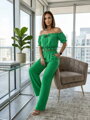 Trendy dámsky komplet v zelenej farbe 