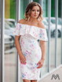 žena, oblečenie, šaty, dámske šaty, retro šaty, letné šaty, šaty,  bez rukávov, bodkované šaty, kvalitné, sexy, trendy, luxusné, pohodlné, praktické, krásne, moderné, štýlové, puzdrové šaty, s volánom, kvetinový vzor, pestré, biele, elegantné