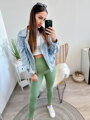 Dámske športové legíny v zelenej farbe 