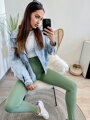 Dámske športové legíny v zelenej farbe 