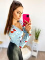 Body so srdiečkami a nápisom LOVE blue