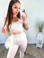 Trendy športový komplet FITNESS beige 