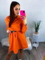 Dámske šaty v oranžovej farbe s opaskom