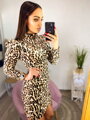 Dámske šaty s leopardím vzorom 