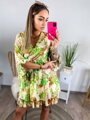 Letné šaty s kvetovaným vzorom zelené