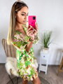 Letné šaty s kvetovaným vzorom zelené