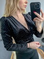 Štýlové dámske body v čiernej farbe