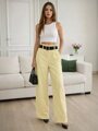 Elegantné dámske žlté nohavice 