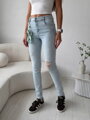 Dámske svetlomodré skinny rifle MSARA SZ2681-6