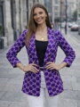 Dámske fialové sako so vzorom 