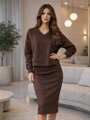 Čokoládové dámske šaty s mikinou 