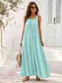 Dámske dlhé letné šaty mentolové – voľné maxi