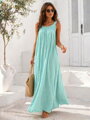 Dámske dlhé letné šaty mentolové – voľné maxi