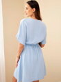 Krátke mušelínové modré šaty ART88540