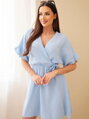 Krátke mušelínové modré šaty ART88540