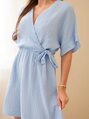 Krátke mušelínové modré šaty ART88540