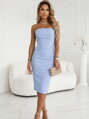 Korzetové dámske midi šaty s opaskom 642-2 babyblue