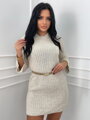 Pletené dámske šaty v krémovej farbe