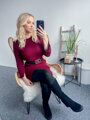 Burgundy krásne pletené šaty