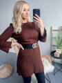Pohodlné dámske šaty v hnedej farbe