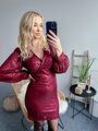 Burgundy dámske trblietavé šaty