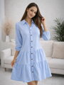 Košeľové dámske šaty v modrej farbe