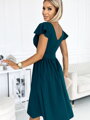 Elegantné dámske šaty 425-1 v smaragnovo zelenej farbe 