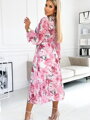 Luxusné dámske šaty 433-1 ružové 