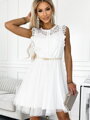 Luxusné dámske šaty 454-1 v bielej farbe