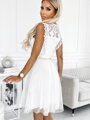 Luxusné dámske šaty 454-1 v bielej farbe