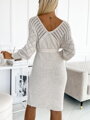 Romantické pletené šaty s mašľou 507-1 