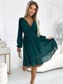 Elegantné dámske 538-2 šaty v smaragdovej farbe