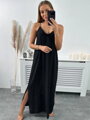 Krásne dámske dlhé šaty v čiernej farbe 