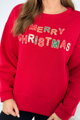 Vianočná mikina MERRY CHRISTMAS 7395  červená 
