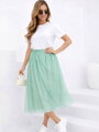 Týlová mätová midi sukňa 