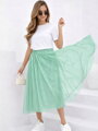 Týlová mätová midi sukňa 
