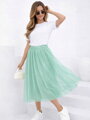 Týlová mätová midi sukňa 